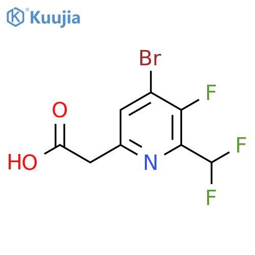 4-Bromo-2-(difluoromethyl)-3-fluoropyridine-6-acetic acid structure