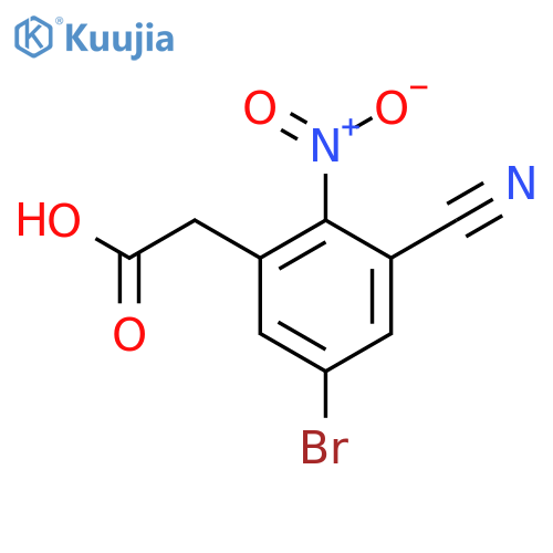 5-Bromo-3-cyano-2-nitrophenylacetic acid structure