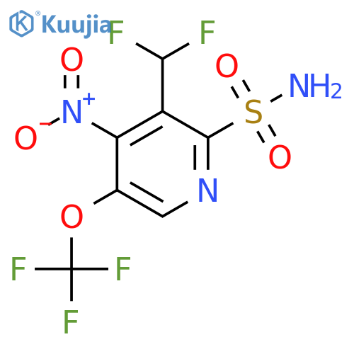 3-(Difluoromethyl)-4-nitro-5-(trifluoromethoxy)pyridine-2-sulfonamide structure