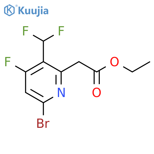 Ethyl 6-bromo-3-(difluoromethyl)-4-fluoropyridine-2-acetate structure