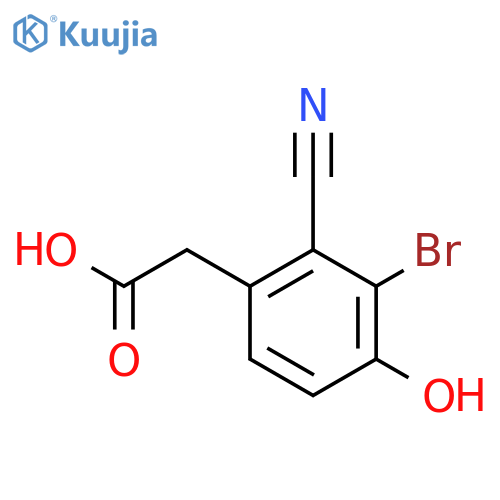 3-Bromo-2-cyano-4-hydroxyphenylacetic acid structure