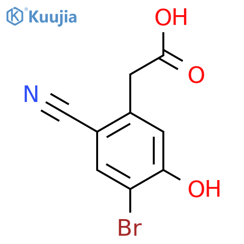 4-Bromo-2-cyano-5-hydroxyphenylacetic acid structure