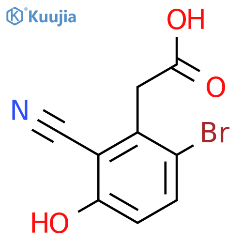 6-Bromo-2-cyano-3-hydroxyphenylacetic acid structure