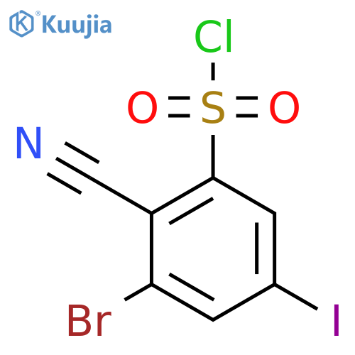 3-Bromo-2-cyano-5-iodobenzenesulfonyl chloride structure
