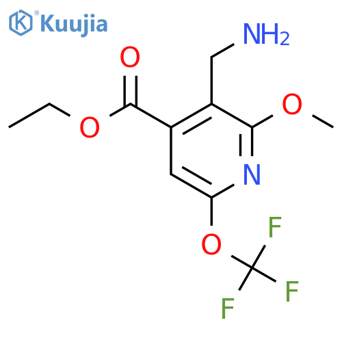 Ethyl 3-(aminomethyl)-2-methoxy-6-(trifluoromethoxy)pyridine-4-carboxylate structure