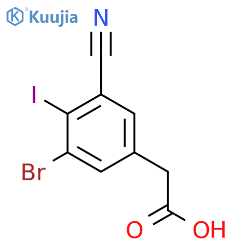 3-Bromo-5-cyano-4-iodophenylacetic acid structure