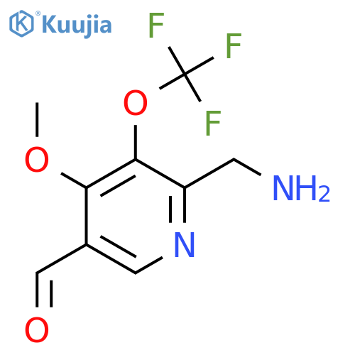 2-(Aminomethyl)-4-methoxy-3-(trifluoromethoxy)pyridine-5-carboxaldehyde structure