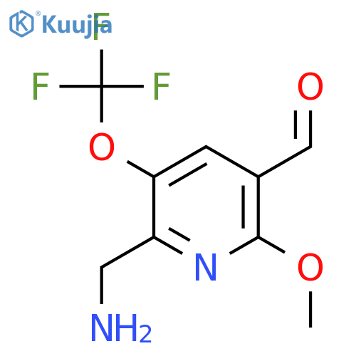 2-(Aminomethyl)-6-methoxy-3-(trifluoromethoxy)pyridine-5-carboxaldehyde structure