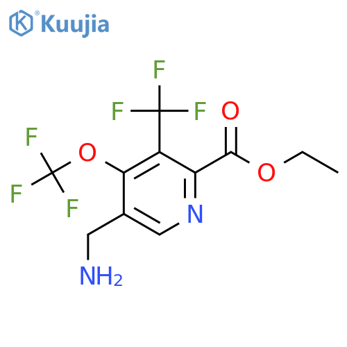 Ethyl 5-(aminomethyl)-4-(trifluoromethoxy)-3-(trifluoromethyl)pyridine-2-carboxylate structure