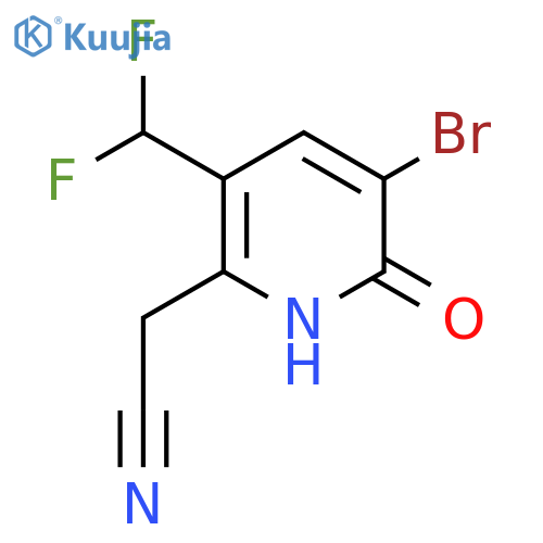 3-Bromo-5-(difluoromethyl)-2-hydroxypyridine-6-acetonitrile structure
