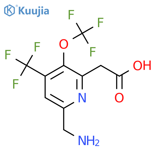 6-(Aminomethyl)-3-(trifluoromethoxy)-4-(trifluoromethyl)pyridine-2-acetic acid structure