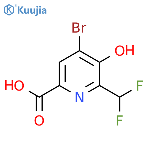 4-Bromo-2-(difluoromethyl)-3-hydroxypyridine-6-carboxylic acid structure