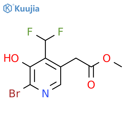 Methyl 2-bromo-4-(difluoromethyl)-3-hydroxypyridine-5-acetate structure
