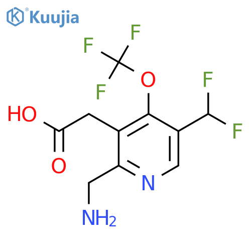 2-(Aminomethyl)-5-(difluoromethyl)-4-(trifluoromethoxy)pyridine-3-acetic acid structure
