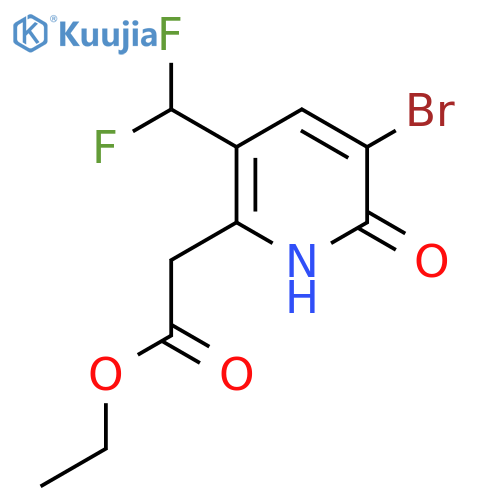 Ethyl 3-bromo-5-(difluoromethyl)-2-hydroxypyridine-6-acetate structure
