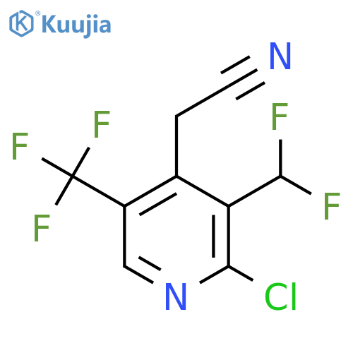 2-Chloro-3-(difluoromethyl)-5-(trifluoromethyl)pyridine-4-acetonitrile structure