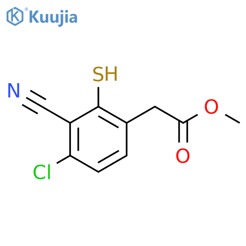 Methyl 4-chloro-3-cyano-2-mercaptophenylacetate structure