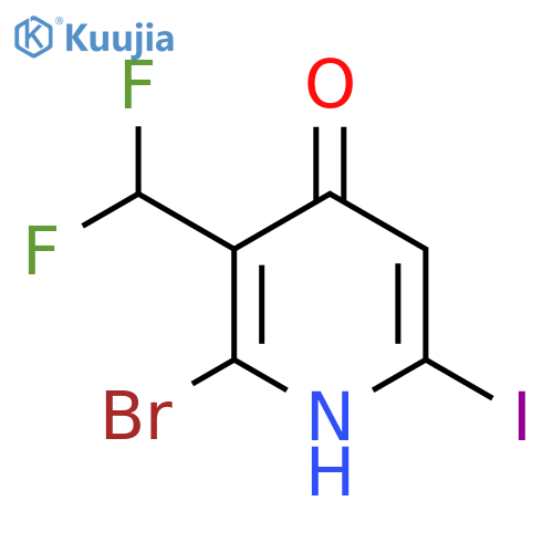 2-Bromo-3-(difluoromethyl)-4-hydroxy-6-iodopyridine structure