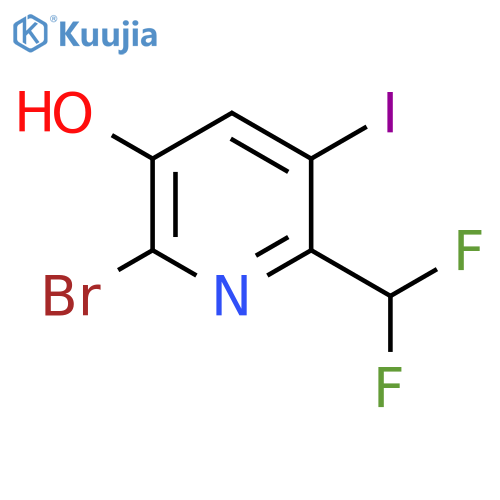 2-Bromo-6-(difluoromethyl)-3-hydroxy-5-iodopyridine structure