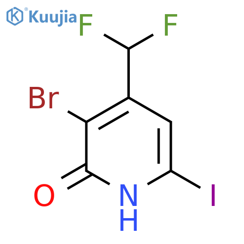 3-Bromo-4-(difluoromethyl)-2-hydroxy-6-iodopyridine structure