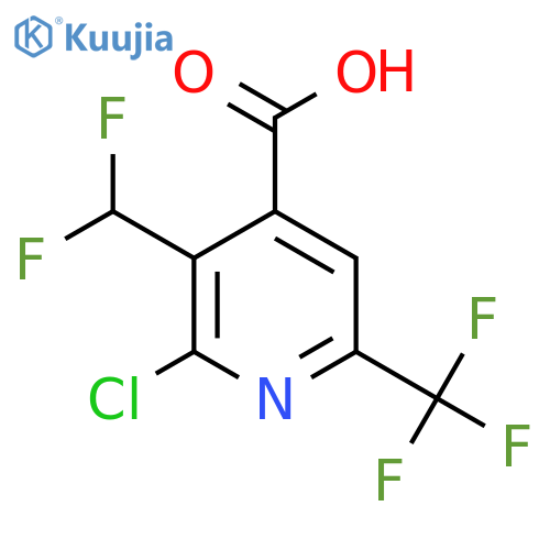 2-Chloro-3-(difluoromethyl)-6-(trifluoromethyl)pyridine-4-carboxylic acid structure