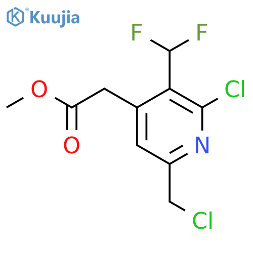 Methyl 2-chloro-6-(chloromethyl)-3-(difluoromethyl)pyridine-4-acetate structure