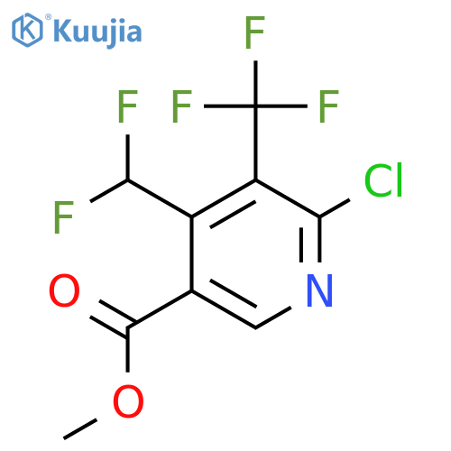 Methyl 2-chloro-4-(difluoromethyl)-3-(trifluoromethyl)pyridine-5-carboxylate structure