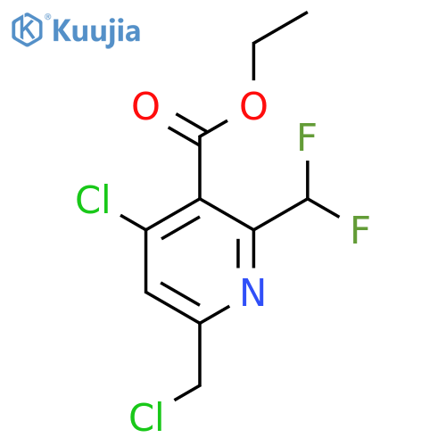 Ethyl 4-chloro-6-(chloromethyl)-2-(difluoromethyl)pyridine-3-carboxylate structure
