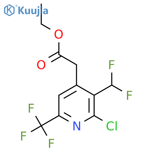 Ethyl 2-chloro-3-(difluoromethyl)-6-(trifluoromethyl)pyridine-4-acetate structure