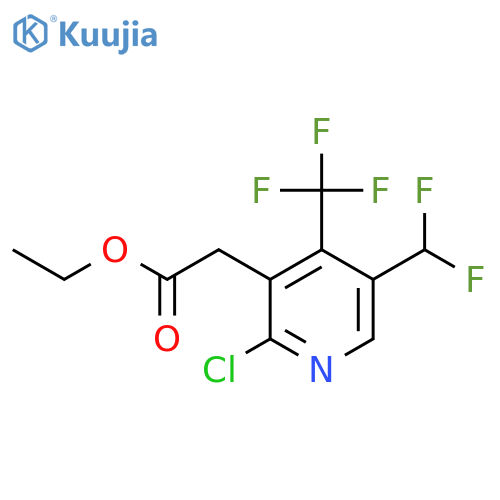 Ethyl 2-chloro-5-(difluoromethyl)-4-(trifluoromethyl)pyridine-3-acetate structure