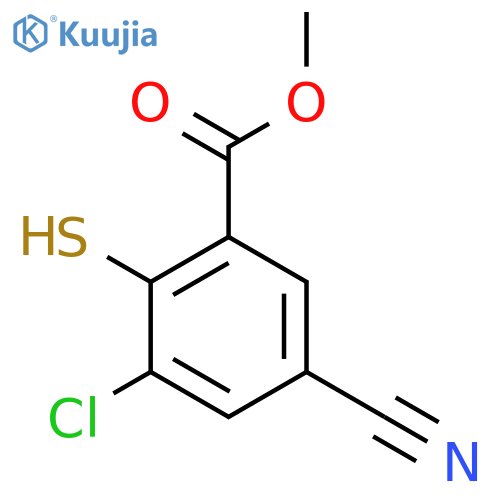 Methyl 3-chloro-5-cyano-2-mercaptobenzoate structure