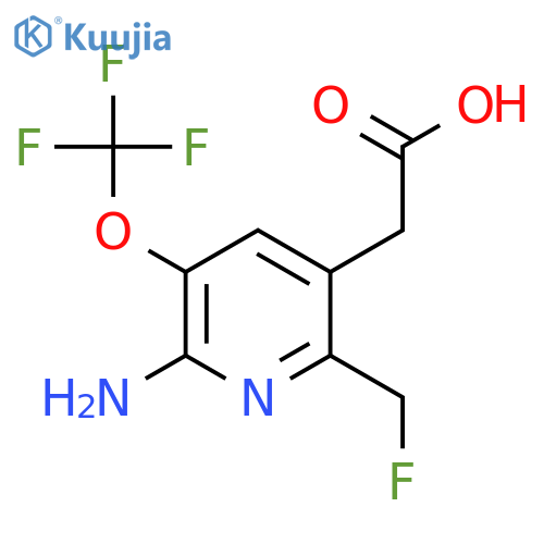 2-Amino-6-(fluoromethyl)-3-(trifluoromethoxy)pyridine-5-acetic acid structure