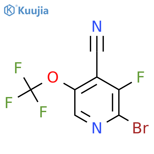 2-Bromo-4-cyano-3-fluoro-5-(trifluoromethoxy)pyridine structure