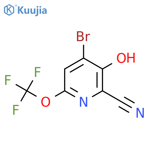 4-Bromo-2-cyano-3-hydroxy-6-(trifluoromethoxy)pyridine structure