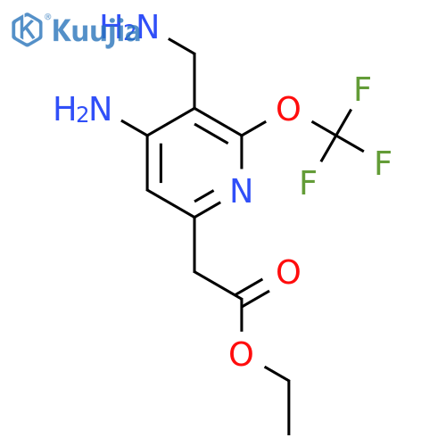 Ethyl 4-amino-3-(aminomethyl)-2-(trifluoromethoxy)pyridine-6-acetate structure