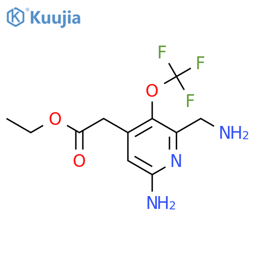 Ethyl 6-amino-2-(aminomethyl)-3-(trifluoromethoxy)pyridine-4-acetate structure