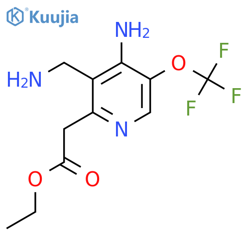 Ethyl 4-amino-3-(aminomethyl)-5-(trifluoromethoxy)pyridine-2-acetate structure