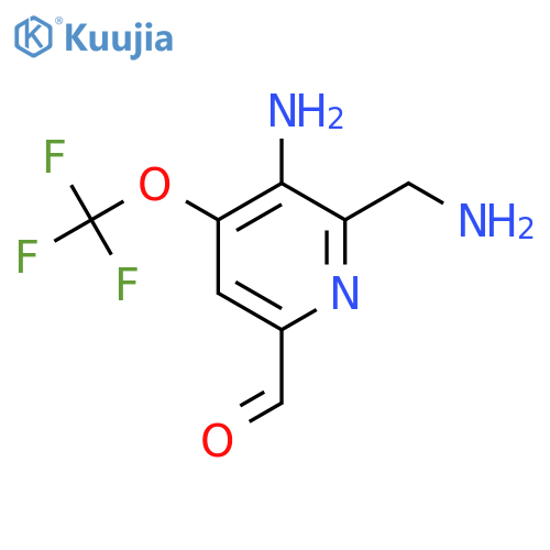 3-Amino-2-(aminomethyl)-4-(trifluoromethoxy)pyridine-6-carboxaldehyde structure