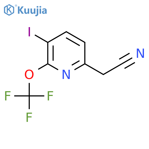 3-Iodo-2-(trifluoromethoxy)pyridine-6-acetonitrile structure