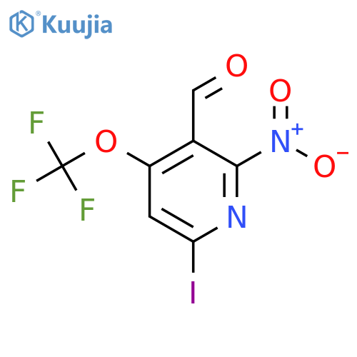6-Iodo-2-nitro-4-(trifluoromethoxy)pyridine-3-carboxaldehyde structure