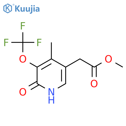 Methyl 2-hydroxy-4-methyl-3-(trifluoromethoxy)pyridine-5-acetate structure