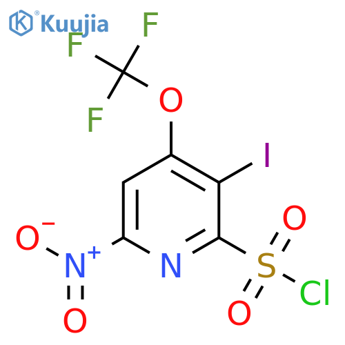 3-Iodo-6-nitro-4-(trifluoromethoxy)pyridine-2-sulfonyl chloride structure