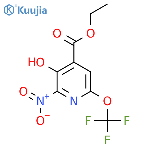 Ethyl 3-hydroxy-2-nitro-6-(trifluoromethoxy)pyridine-4-carboxylate structure