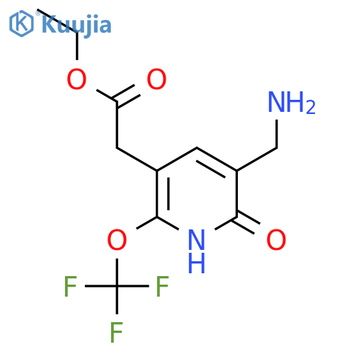 Ethyl 3-(aminomethyl)-2-hydroxy-6-(trifluoromethoxy)pyridine-5-acetate structure
