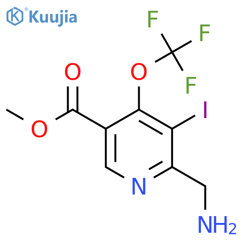 Methyl 2-(aminomethyl)-3-iodo-4-(trifluoromethoxy)pyridine-5-carboxylate structure