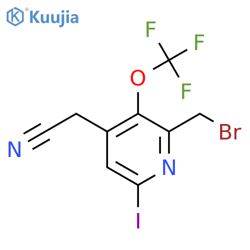 2-(Bromomethyl)-6-iodo-3-(trifluoromethoxy)pyridine-4-acetonitrile structure