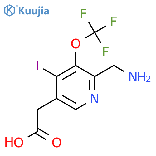 2-(Aminomethyl)-4-iodo-3-(trifluoromethoxy)pyridine-5-acetic acid structure