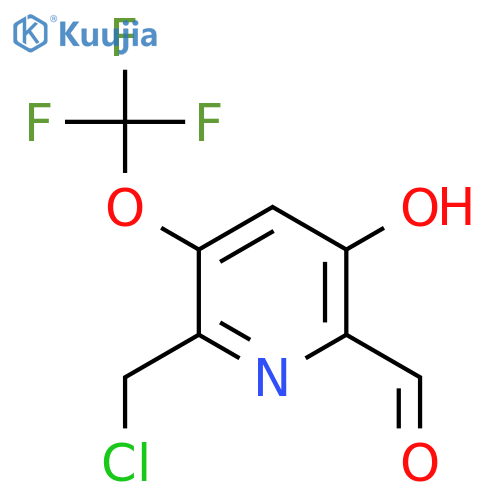 2-(Chloromethyl)-5-hydroxy-3-(trifluoromethoxy)pyridine-6-carboxaldehyde structure
