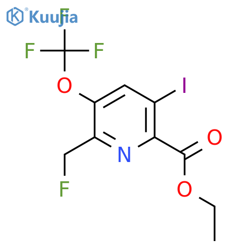 Ethyl 2-(fluoromethyl)-5-iodo-3-(trifluoromethoxy)pyridine-6-carboxylate structure