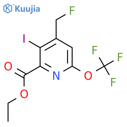Ethyl 4-(fluoromethyl)-3-iodo-6-(trifluoromethoxy)pyridine-2-carboxylate structure